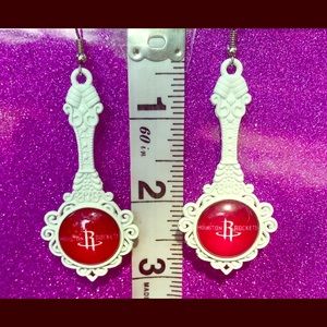 White Spoon Houston Rockets Earrings